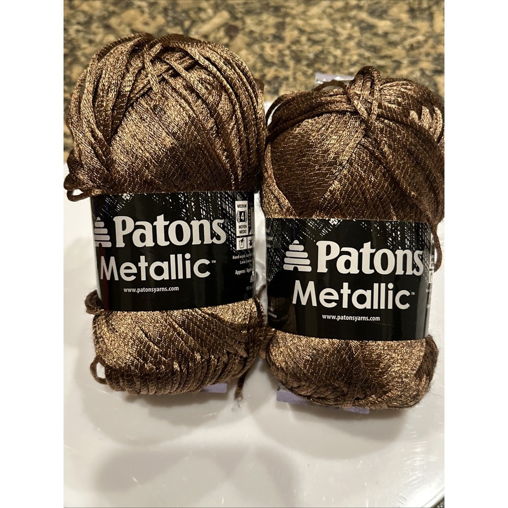 Patons Metallic Yarn GOLD #95609 3oz 85gr LOT 2 Skeins Gorgeous